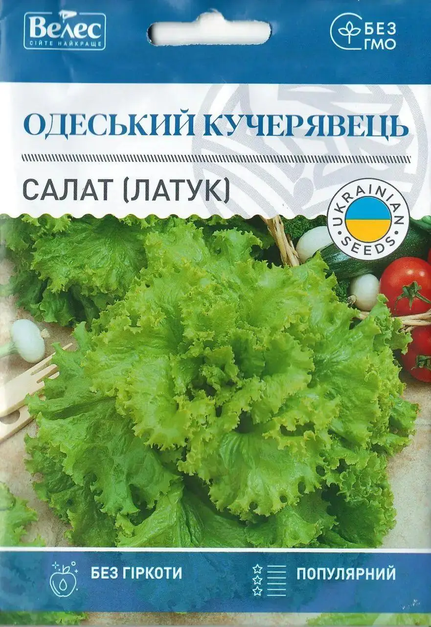 ТМ ВЕЛЕС Салат Одеський кучерявець 5г ТМ ВЕЛЕС Салат Одеський Кучерявець (Латук)5г - Зображення 1