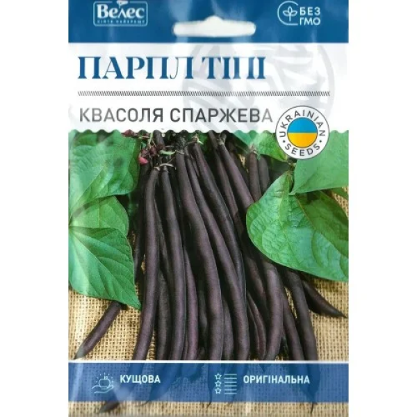 ТМ Велес Насіння Квасолі Спаржева Парпл Тіпі 15г
