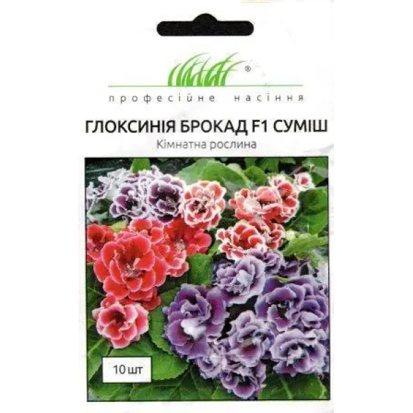 ТМПрофесійне насіння Глоксинія махрова Брокард F1 суміш, 10шт